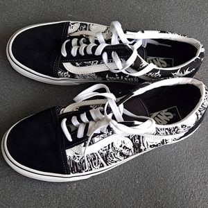 Vans old school forgotten bones size 10 Black/Whit